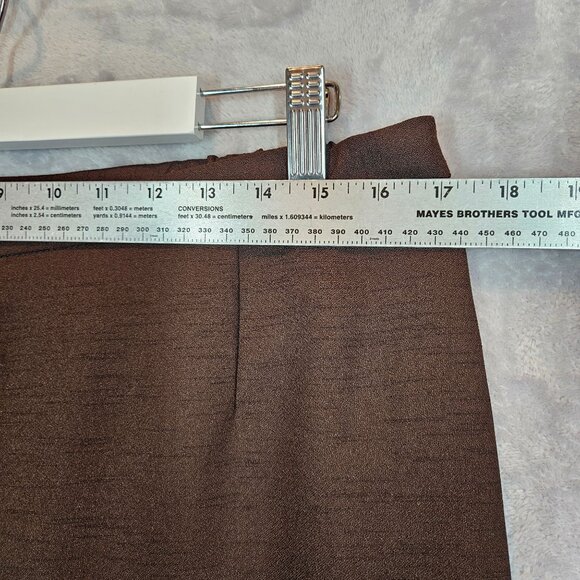 Danny& Nicole Brown Pant Suit Womens 16 Short Sleeve Peplum Top pull on Pants - Picture 8 of 14